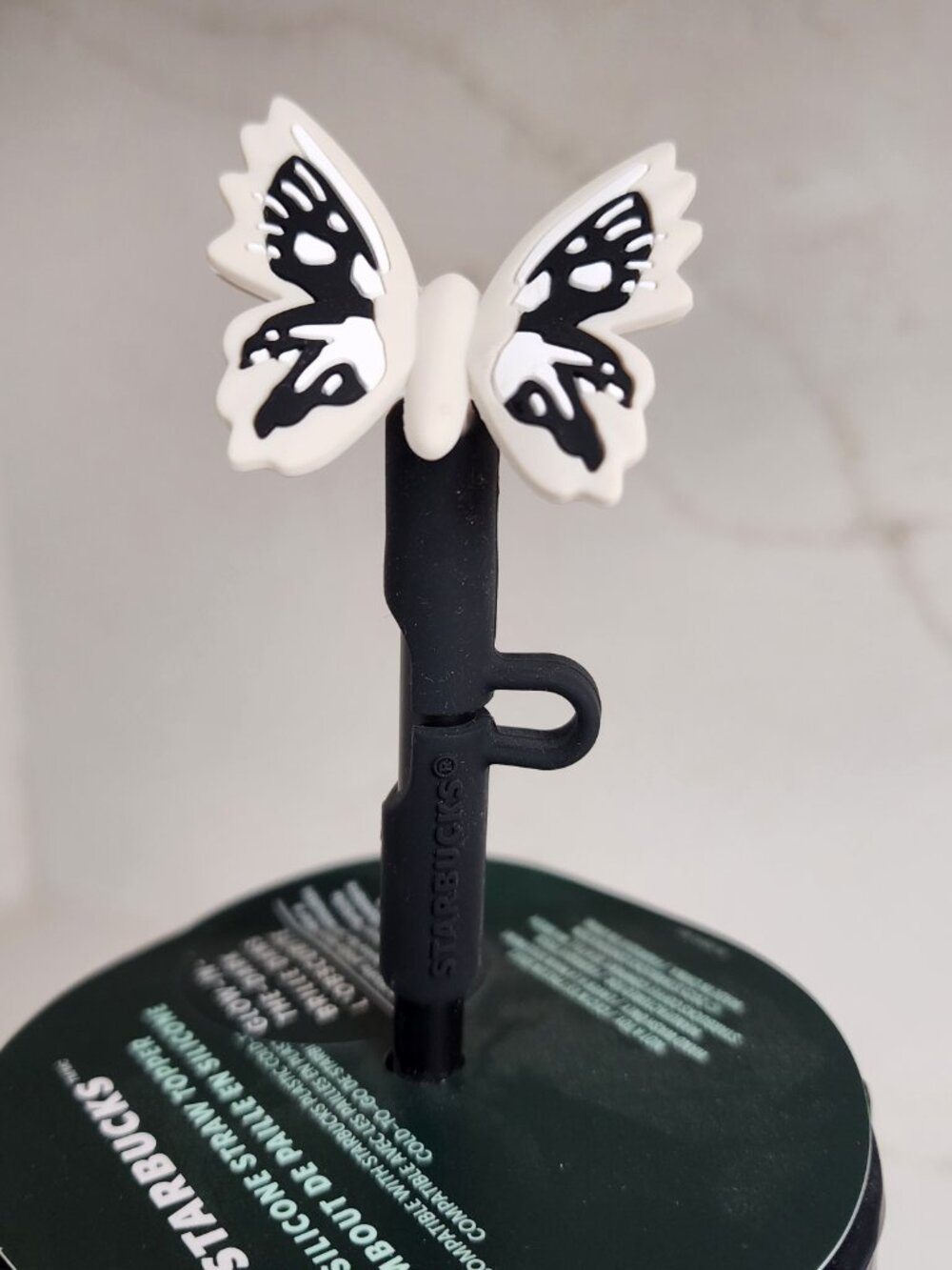 Starbucks Black Matte Prizm Venti Tumbler + Glow Butterfly Topper 2025 - Picture 3 of 13